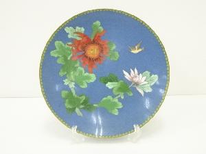 花鳥図有線七宝飾皿